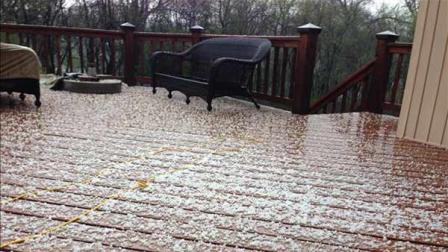 ABC7 viewers shared their hail photos after thunderstorms moved through the Chicago area. Credit: Brigitte Lucenti, via USEEIT. 