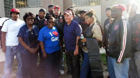 Richard Daley spent part of Saturday in Gary, Indiana, as the former Chicago mayor visited the towns Tolleston neighborhood, which is part of a revitalization community clean-up.
