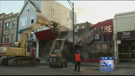 Demolition continues at Wrigleyville fire