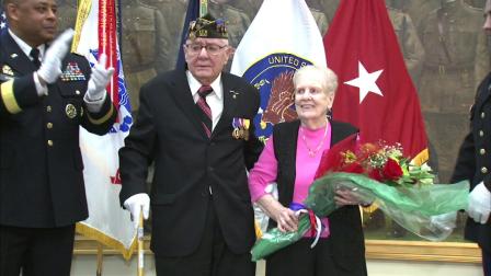 In Wheaton Sunday, 94-year-old Chicagoan Frank Andrews was awarded six medals for his service in World War II.