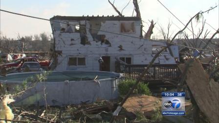 Aftermath of a deadly tornado outbreak in Washington, Illinois (FILE)