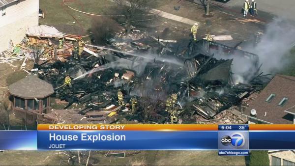 Joliet home leveled by explosion