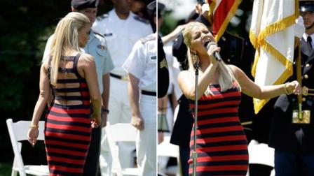 Jessica Simpson sings the national anthem