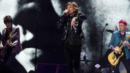 Ronnie Wood, from left, Mick Jagger and Keith Richards of The Rolling Stones perform in concert on Saturday, Dec. 8, 2012 in New York.