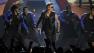 Justin Bieber, center, performs at the Billboard Music Awards at the MGM Grand Garden Arena in Las Vegas.