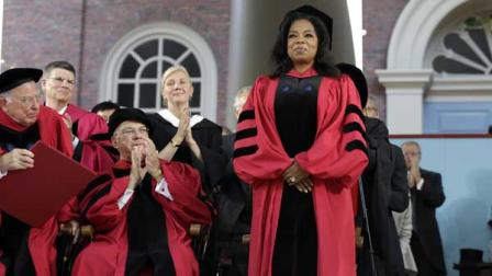 Oprah Winfrey stands to receive an honorary Doctor of Laws degree during commencement ceremonies at Harvard University in Cambridge, Mass., Thursday, May 30, 2013. She later delivered the commencement address.