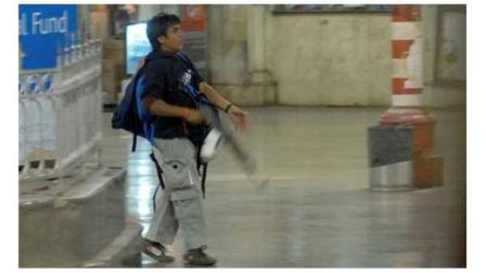 photo of Ajmal Kasab during Nov. 26, 2008 terrorist attack in Mumbai.
