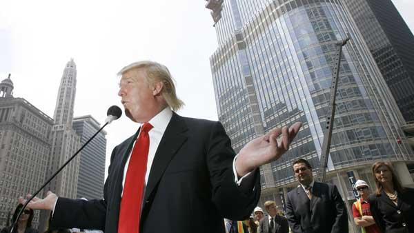 Real estate mogul Donald Trump talks about his 92-story Trump International Hotel and Tower on Thursday, May 24, 2007. (AP Photo/Charles Rex Arbogast)
