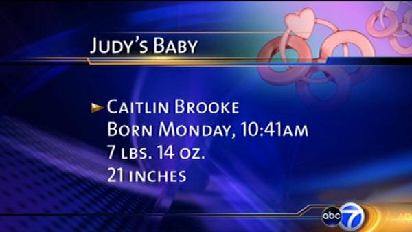 Judy Hsu and her husband are welcoming Caitlin Brooke into the world.