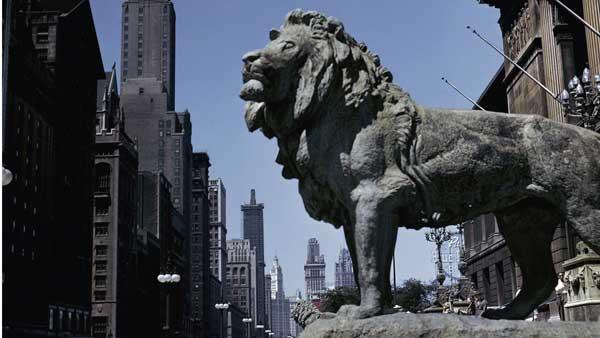 Lions outside Chicagos Art Institute (AP)