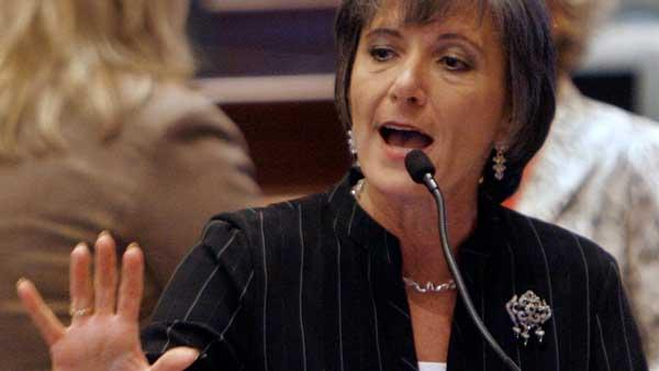 Illinois Rep. Julie Hamos, D-Evanston, argues transit money legislation while on the House floor during session at the Illinois State Capitol in Springfield, Ill., Tuesday, Sept. 4, 2007. (AP Photo/Seth Perlman)