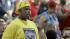 An auto worker with an Obama T-shirt at the Ford...
