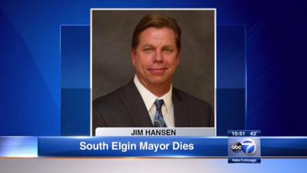 People in South Elgin are mourning the death of longtime village president Jim Hansen, who died Friday night.