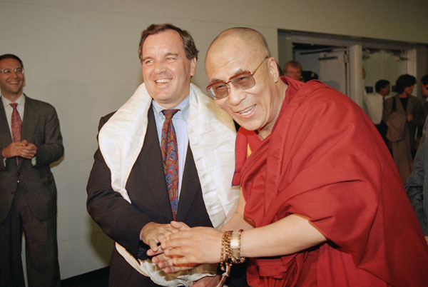 Chicago Mayor Richard Daley, left, and the Dalai...