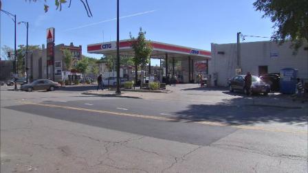 A search is underway for the person who shot a man in a gas station parking lot on the West Side.