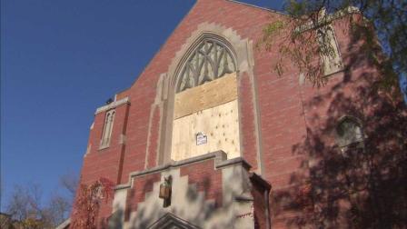 Parishioners at a Northwest Side church had to attend Sunday service in a building annex after arson damaged the sanctuary.