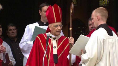 Cardinal Francis George presided over the blessing of the palms before mass at Holy Name Cathedral Sunday morning.