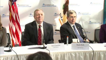 Illinois Senators Dick Durbin and Mark Kirk were at Lurie Childrens Hospital Sunday morning to announce the Senates passage of the School Access to Emergency Epinephrine Act.