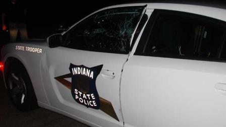 Trooper Jeff Councils police Dodge Charger was damaged in the collision