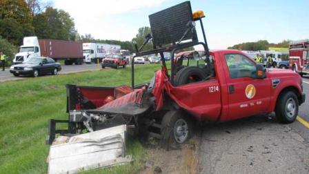 A toll road worker was killed when he was struck by a vehicle on I-90 on Tuesday, October 2, 2012.
