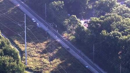 Emergency officials at the train tracks near Michigan City, Ind.