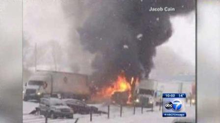 A portion of I-65 near Lafayette, Indiana is shut down because of multiple crashes.