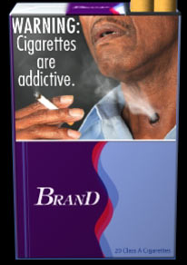  Proposed image as it would appear on a cigarette package.  (from FDA.gov)