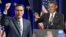 Photos of Mitt Romney, Barack Obama.
