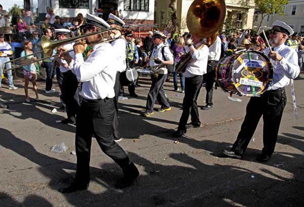 The Mardi Gras Krewe of Tucks parade drives...