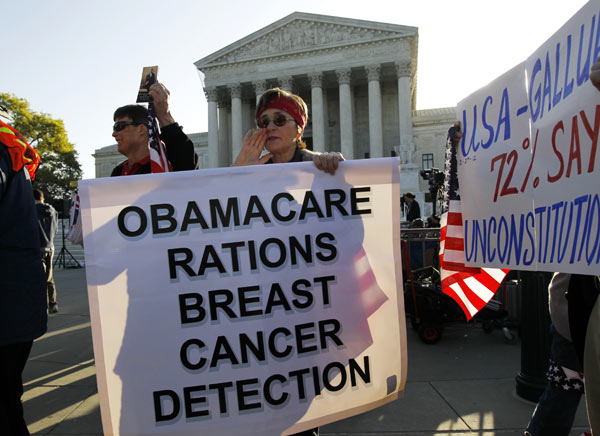 Linda Door of Laguna Beach, Calif. protests...