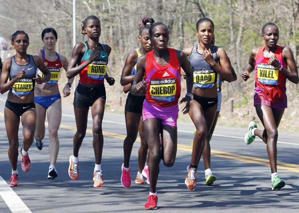 Wesley Korir, left, and Sharon Cherop, both of...
