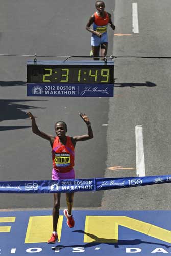 Wesley Korir, left, and Sharon Cherop, both of...