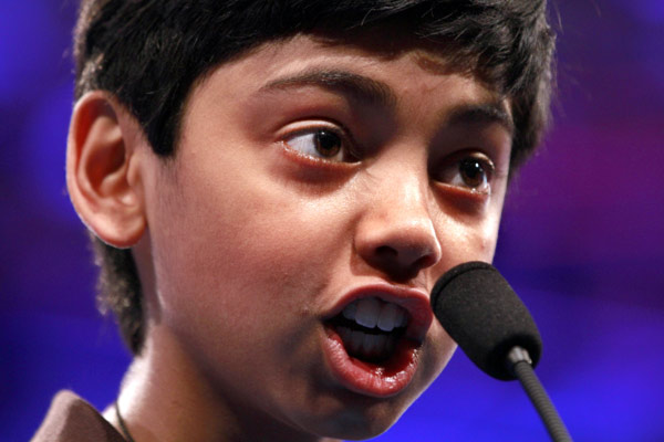 Snigdha Nandipati, 14, of San Diego, right, and...