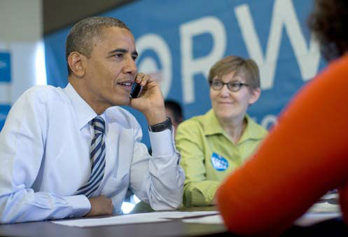 President Obama's motorcade arrives at the...