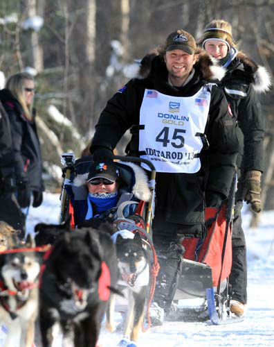 The 2004 Iditarod champion Mitch Seavey leaves...