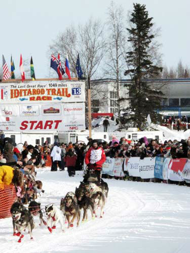 The 2004 Iditarod champion Mitch Seavey leaves...
