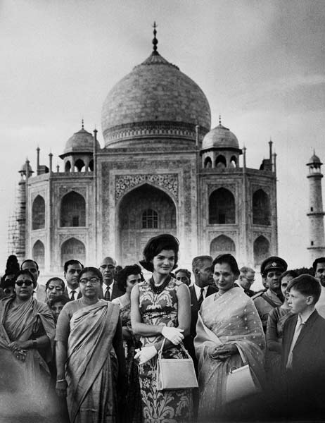 U.S. first lady Jacqueline Kennedy, center,...
