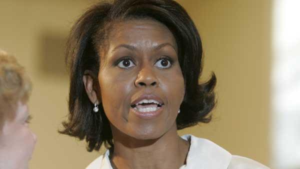 Michelle Obama, wife of Democratic presidential hopeful Sen. Barack Obama on Tuesday, June 26, 2007 in New York. (AP Photo/Frank Franklin II)