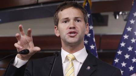 Rep. Aaron Schock, R-Ill. gestures while discussing the situation in Honduras, Thursday, Sept. 24,2009, during a news conference on Capitol Hill in Washington.