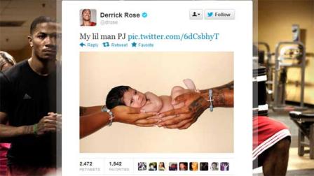 Derrick Rose posted this photo on his Twitter feed on November 6, 2012, of his lil man PJ