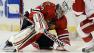 Chicago Blackhawks goalie Corey Crawford (50) makes a save during the first period of Game 1 of an NHL hockey playoffs Western Conference semifinal against the Detroit Red Wings in Chicago.
