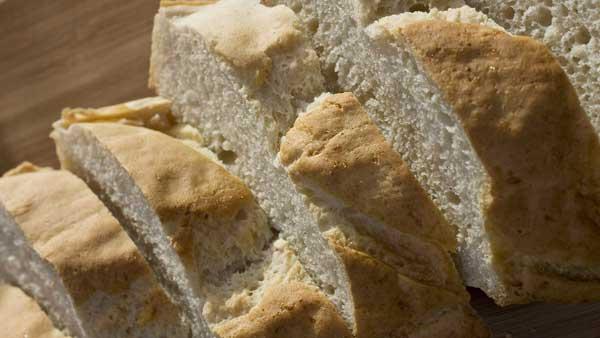 Gluten-free French Bread is seen in this Thursday, May 8, 2008 photo. Baked in a pan specially designed for French bread this Gluten-free French Bread will satisfy a desire for the crusty bread while avoiding gluten. (AP Photo/Larry Crowe).