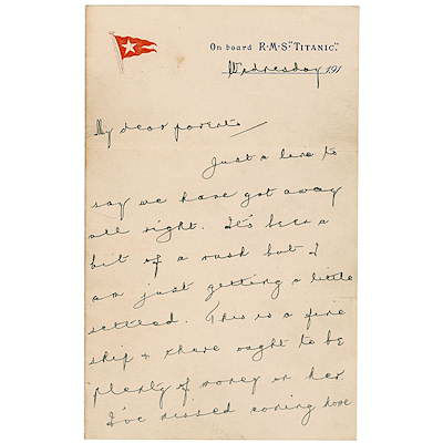 Items from the RMS Titanic up for auction