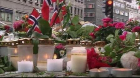 Citizens of Norway set up a memorial with flowers and candles in rememberance of the victims of the terror attack on Friday, July 22.
