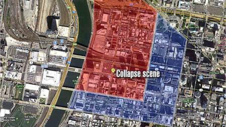 Officials are asking people to avoid the perimeter around the collapse at 22nd and Market streets. Avoid 20th to the Schuylkill River, and the Ben Franklin Parkway to Chestnut streets. <b><a hrefhttp://goo.gl/maps/7EBpd target_blank>Google Map</a></b> of the emergency perimeter. The areas in blue had original been included in the emergency perimeter, but were re-opened at roughly 2:40 p.m.