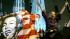 People celebrate at ground zero in New York...