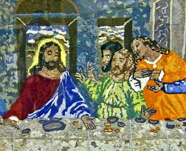 Last Supper made from laundry lint