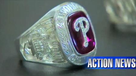 One of the non-player Phillies World Series rings that was stolen from Citizens Bank Park Thursday.