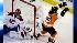 Philadelphia Flyers Arron Asham raises his arms after scoring against Montreal Canadiens goalie Jaroslav Halak for a goal during the second period of Game 5 of the NHL hockey Eastern Conference finals with the Montreal Canadiens, Monday, May 24, 2010, in Philadelphia.