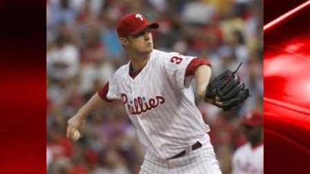Philadelphia Phillies starting pitcher Kyle Kendrick throws against the Washington Nationals in the first inning of a baseball game Saturday, Aug. 21, 2010, in Philadelphia.